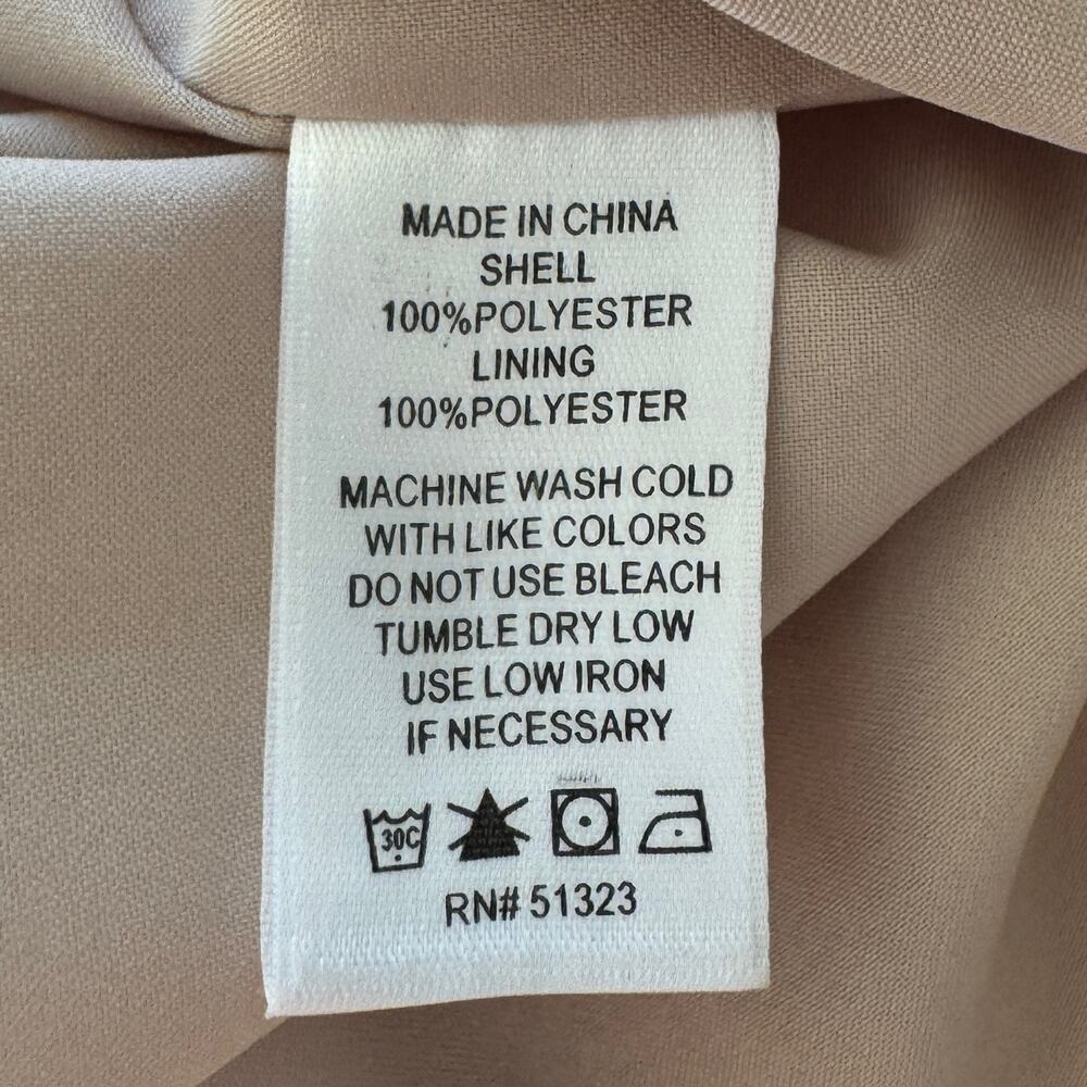 1.STATE Sand Peach Pleated Midi Dress Accordion Racerback Wedding Guest Large L - Picture 12 of 12